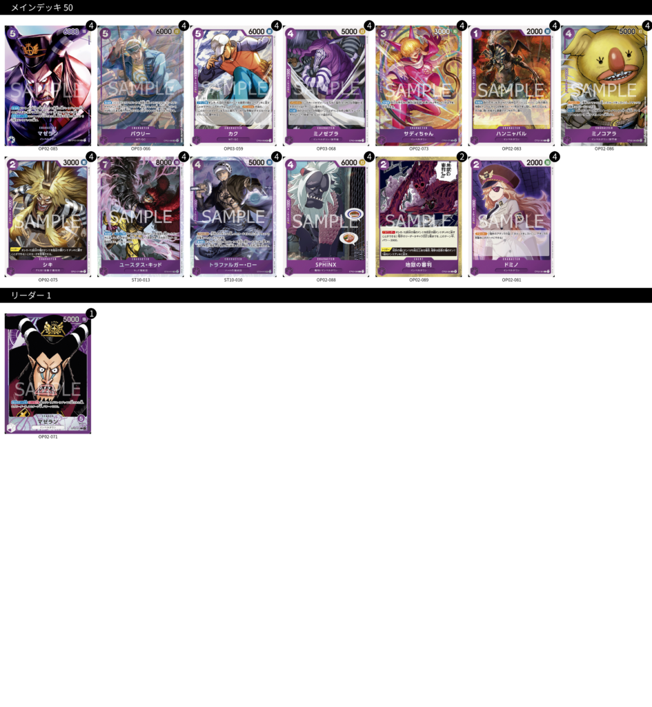 ワンピースカードゲーム 紫ルフィ デッキパーツ
